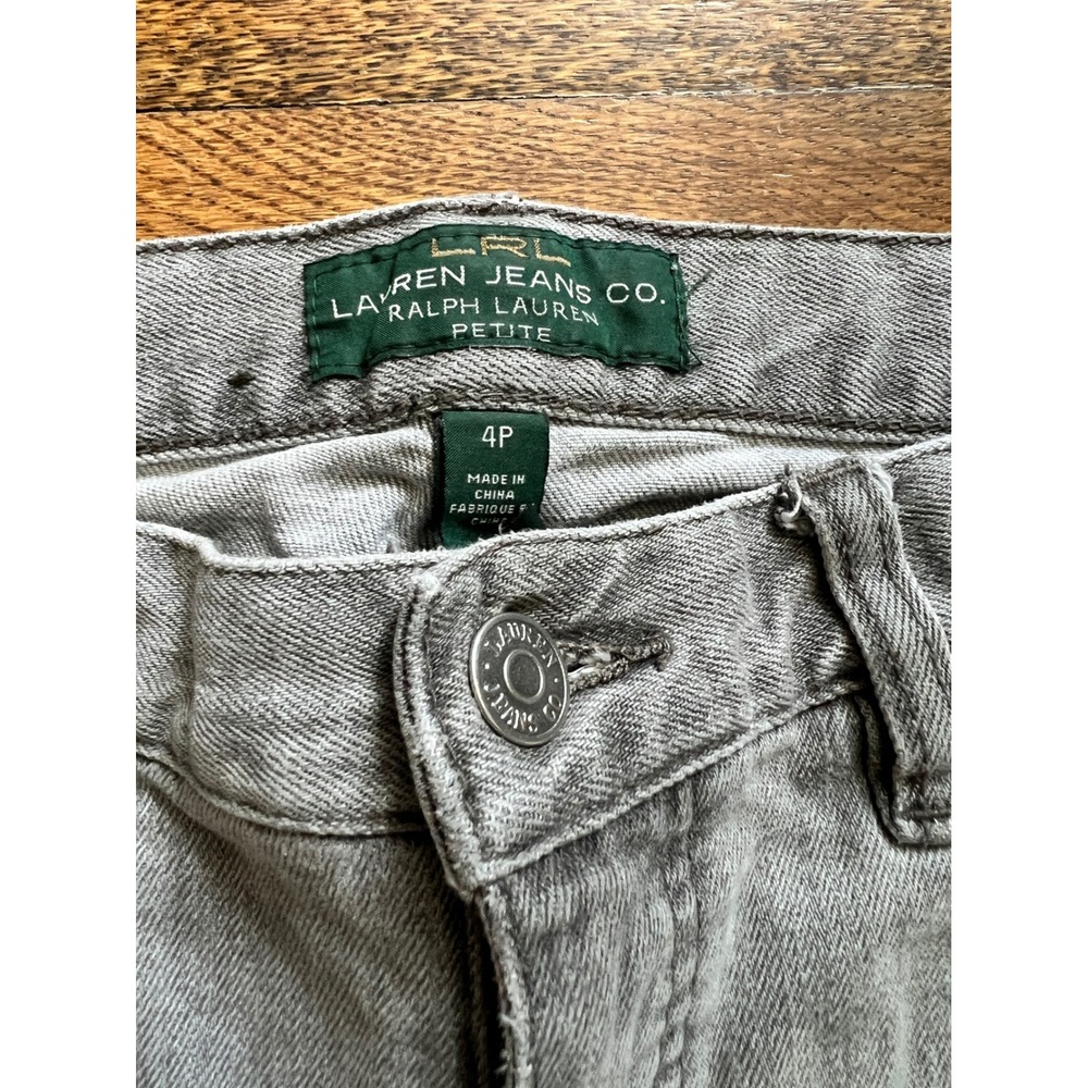 Lauren‎ Ralph Lauren Petite Grey Straight Leg Jeans LRL Denim Pants 4P - Picture 2 of 5
